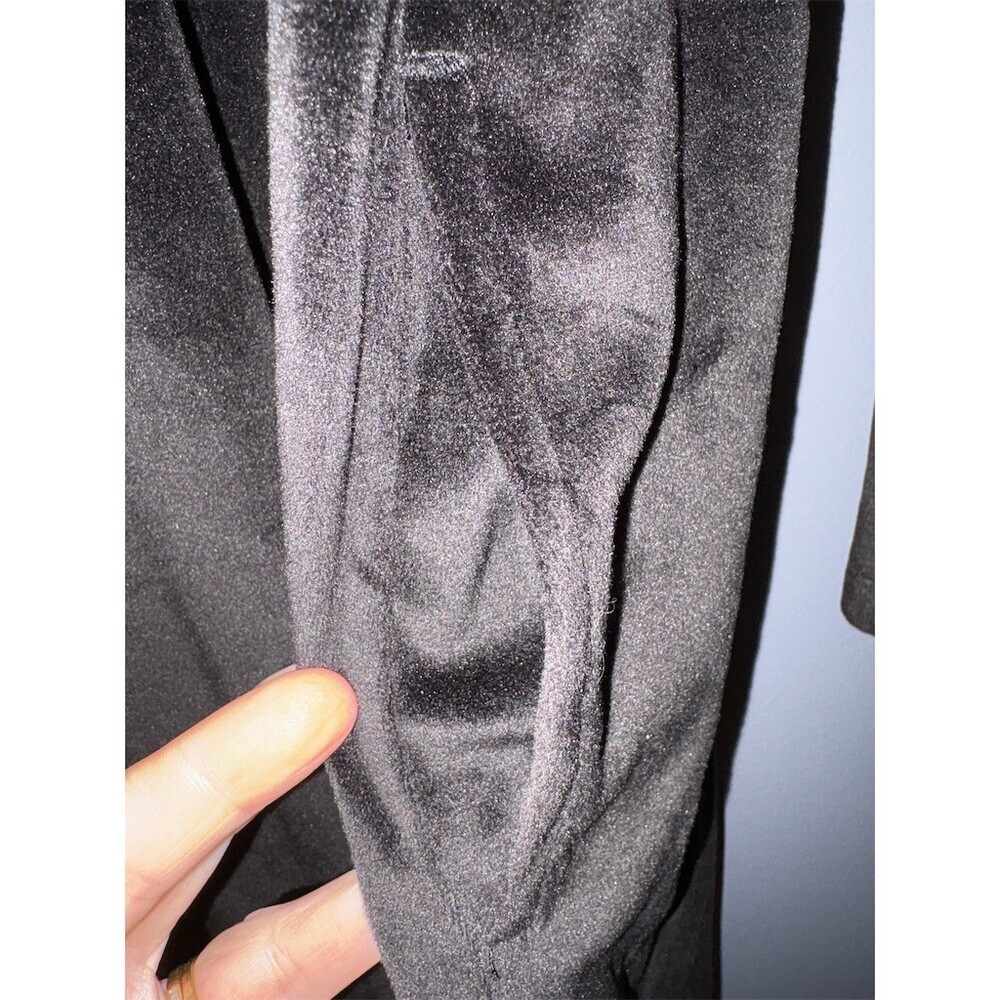 Aria Collection Nightgown Womens XL Black Long Sleeve Button Front Piped - Picture 6 of 9